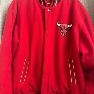 Red Chicago Bulls Varsity Jacket